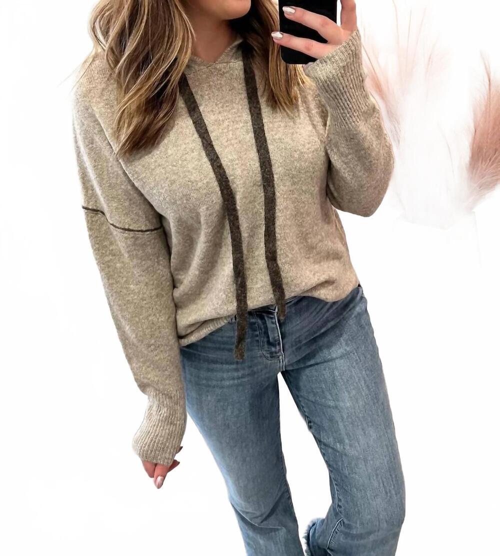 NEW STACCATO mushroom sweater with hoodie in judy blue